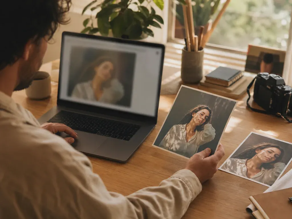 Online AI photo editor workflow for enhancing and editing selected photos