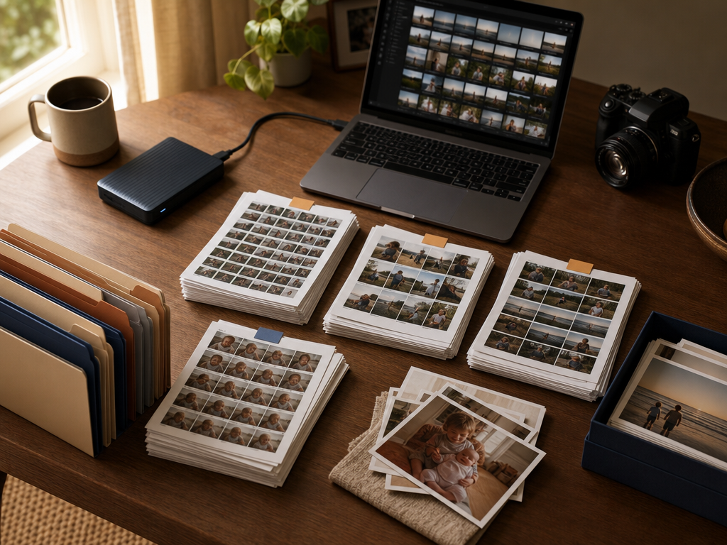 AI workflow for organizing thousands of photos into smaller review groups
